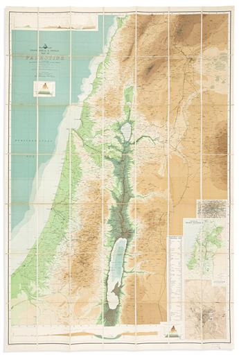 (HOLY LAND.) Group of 2 late-nineteenth-and-early-twentieth-century folding case maps.